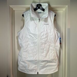 Womens 1X Columbia Mix It Around Long Vest II White Fleece Omni-Shield Plus Size